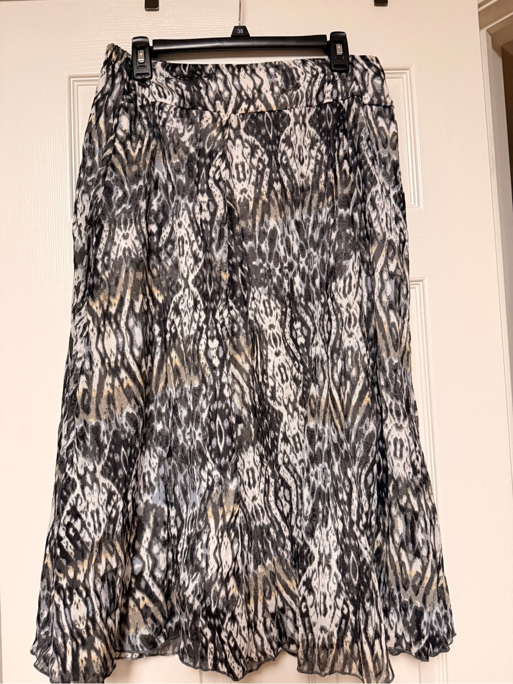 Lilly Pulitzer Black, Cream & Tan Printed A-Line Skirt